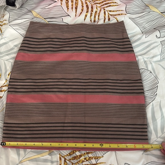 SOLDAnn Taylor loft size 00p xxsp pink brown and black striped work pencil skirt - Picture 7 of 7